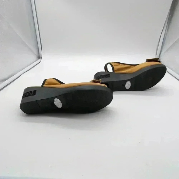 Lingjili Yellow Slingback Platforms sz 6.5 bow toe - Picture 6 of 8